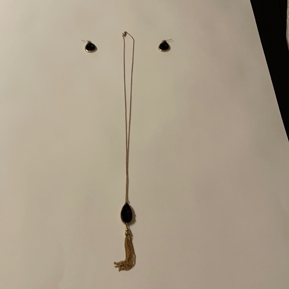 Black Crystal necklace and earrings